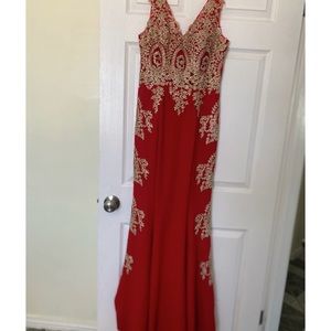 Long red formal dress
